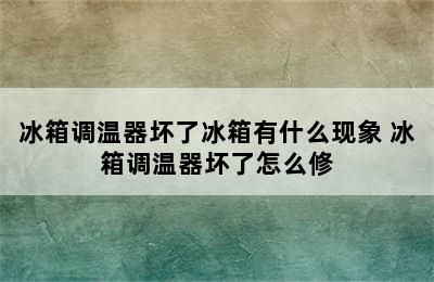 冰箱调温器坏了冰箱有什么现象 冰箱调温器坏了怎么修